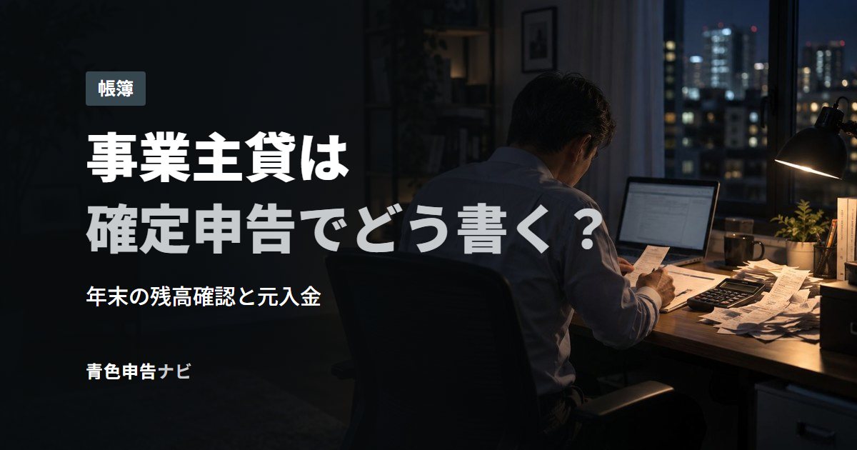 事業主貸は確定申告でどう書く?